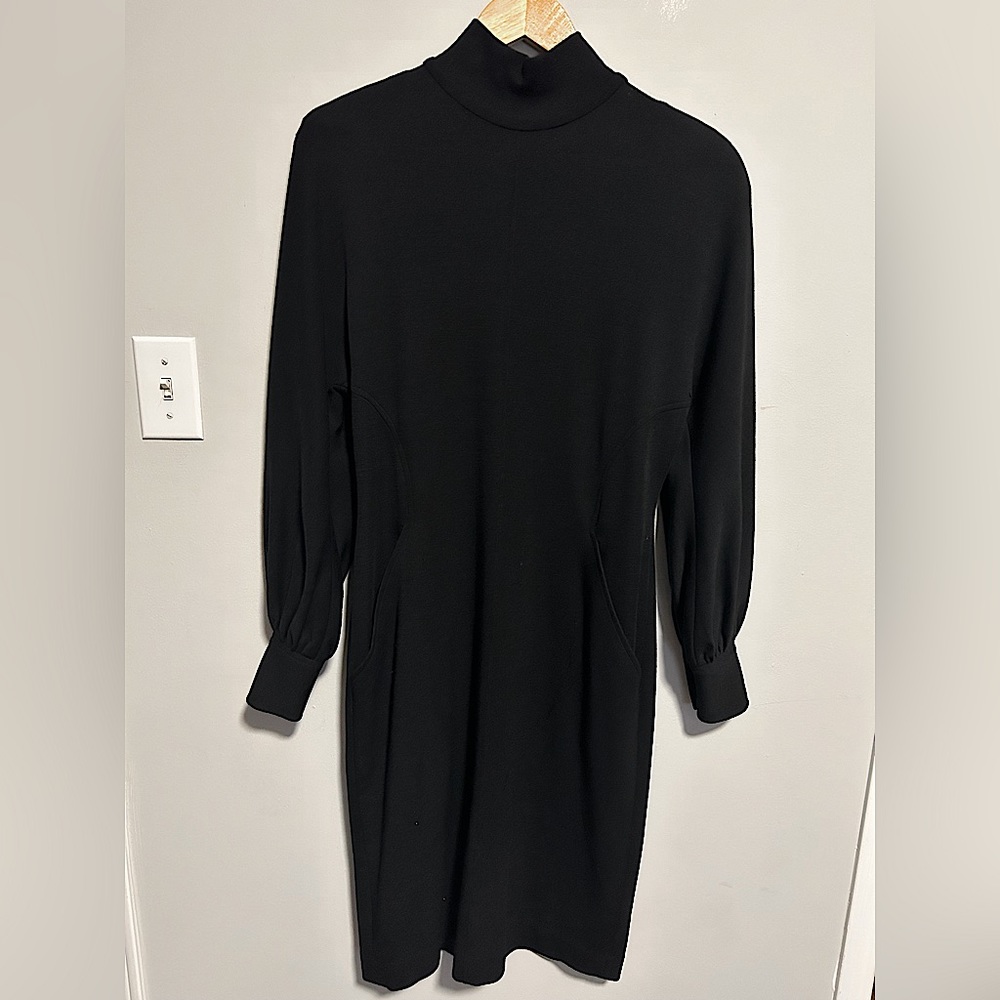 VINTAGE PORTS INTERNATIONAL black wool turtle neck dress size S